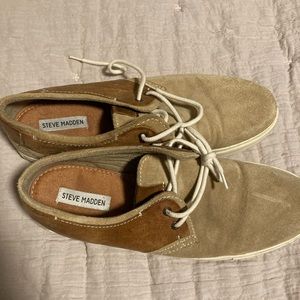 Steve Madden brown tan leather shoes. P Gavell 295. Size 12. Like new